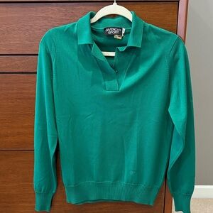Vintage Givenchy Sport V-Neck Sweater Vibrant Green